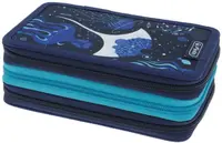 Penar școlar echipat Herlitz - Deep Ocean, 3 fermoare