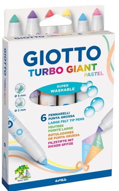 Carioci Giotto Turbo Giant - Pastel, 6 culori