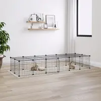 Gossi cusca animale de companie cu usa 28 panouri negru 35x35 cm otel