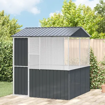 Gossi colivie de pasari, antracit, 215x78x200 cm, otel zincat