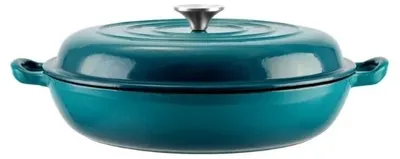 Tavă emailată din fontă cu capac Perfect Home – 30 cm