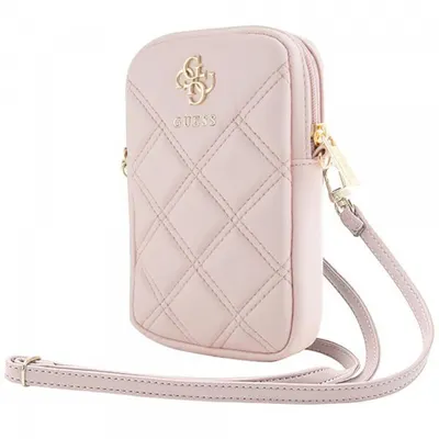 Geanta Universala pentru Telefon, Guess, Quilted 4G, Roz