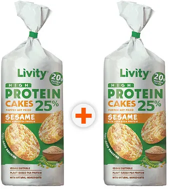 Chec proteic cu porumb, mazăre și susan, 2 x 80 g, Livity
