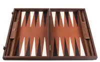Tablă de joc Manopoulos - Premium Handcrafted Leatherette, Caramel Brown, 48 x 30 cm