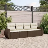 Gossi set canapele de gradina, 4 piese, cu perne, maro poliratan maro