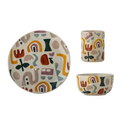 Set de veselă pentru copii 3 buc. din gresie Filur – Bloomingville Mini