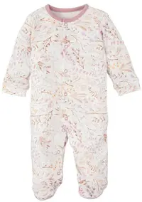 Pijamale pentru bebeluși Bimbidreams - Niza, 1-3 luni, alb/lila
