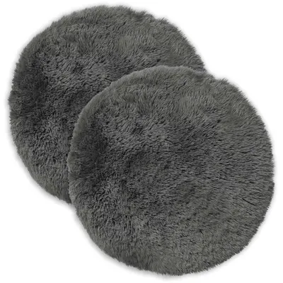 vidaXL Husă pentru pernă 2 pcs HEERLEN Gri deschis Ø 60 cm Fleece PV