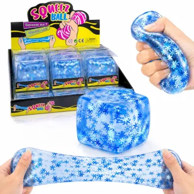 Cub Antistres 12/set, Nee Doh Ice Cube 5x5cm, Jucărie Senzorială Squishy din Gel Elastic, Stretch & Squeeze Engros