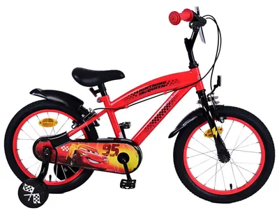 Bicicletă pentru copii cu roți ajutătoare E&L cycles - Mașinile, 16''