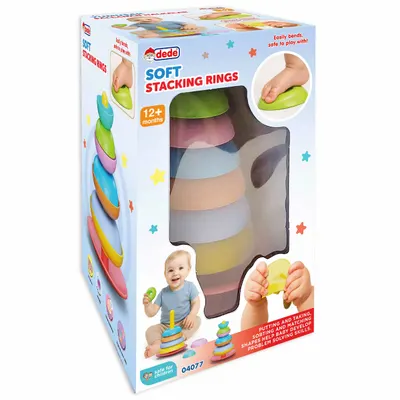 Jucarie de sortare si stivuire, Dede, Turn din cupe moi, 9 piese