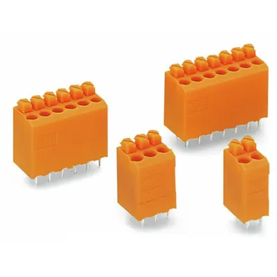 PCB terminal block; push-button; 1.5 mm²; Pin spacing 3.81 mm; 6-pole; PUSH WIRE®; 1,50 mm²; orange