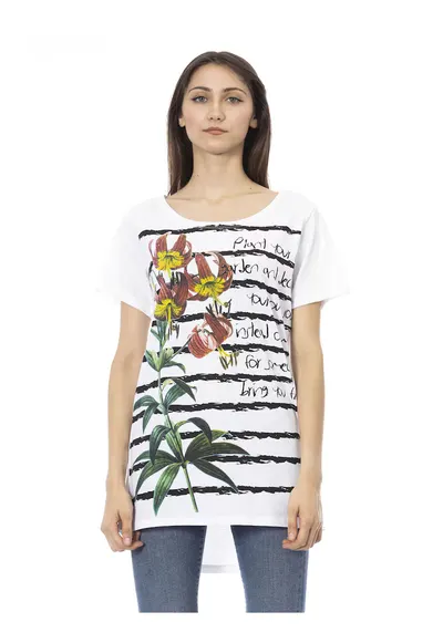 Tricou cu terminatie asimetrica - Alb