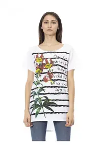 Tricou cu terminatie asimetrica - Alb