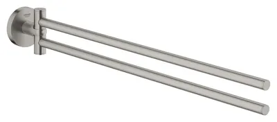 Bara prosop Grohe, Start Double Towel Bar, montare pe perete, fixare ascunsa, bara dubla, super steel, crom mat