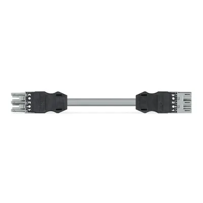 pre-assembled interconnecting cable; B2ca; Socket/plug; 3-pole; Cod. B; 7 m; 1,50 mm²; gray
