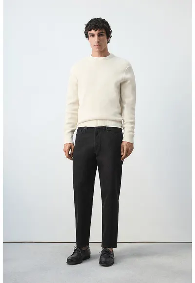 Blugi relaxed fit cu talie medie - Gri antracit