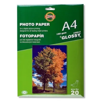 Hartie Lucioasa pentru Fotografii, Format A4, 150 g, 20 Bucati
