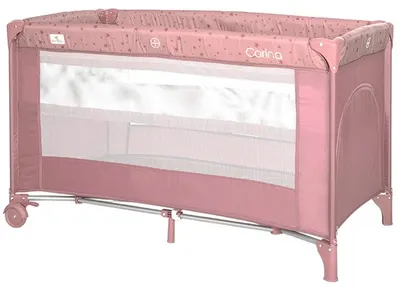 Pătuț pentru bebeluși cu 2 niveluri Lorelli - Carina, Pink Stars