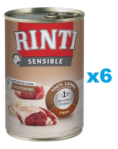 RINTI Sensible miel si orez 6x400 g conserve caini