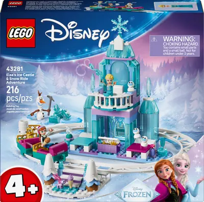Constructor LEGO Disney - Aventura Elsei cu Castelul de Gheață și Trenul de Zăpadă (43281)