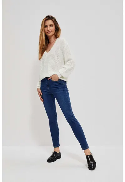 Jeansi skinny talie medie - bleumarin - Albastru
