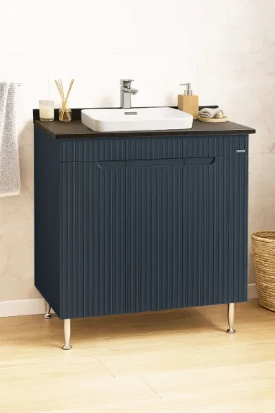 Set Baza front MDF si Lavoar seria 633, montat, 80 cm, antracit