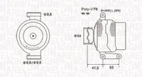 Alternator (14v, 75a) Alfa Romeo Mito; Fiat Grande Punto, Punto; Lancia Ypsilon; Opel Agila, Astra H, Astra H Gtc, Combo, Combo Tour, Corsa C, Meriva A, Tigra; Suzuki Ignis Ii, Wagon R+ 1.3d Dupa 2003