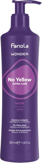 Fanola Wonder No Yellow Mască tonifiantă pentru păr blond, decolorat și cenușiu, 350 ml