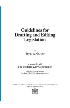 Guidelines for Drafting and Editing Legislation