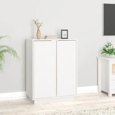 vidaXL Servantă, alb, 60x35x80 cm, lemn masiv de pin