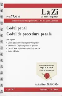 Codul penal. Codul de procedura penala Act. 30 Septembrie 2024 Ed. Spiralata