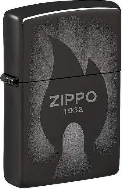 Brichetă Zippo - High Polish Black Radiant Flame Design