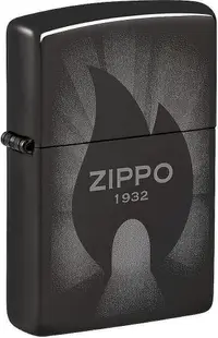 Brichetă Zippo - High Polish Black Radiant Flame Design