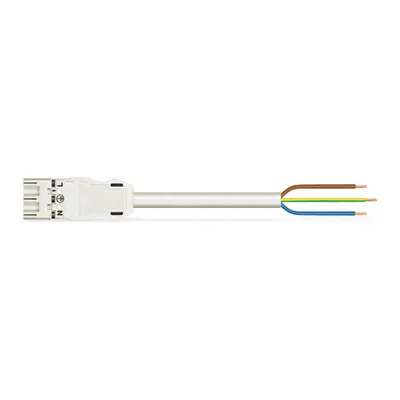 pre-assembled connecting cable; Eca; Plug/open-ended; 3-pole; Cod. A; H05Z1Z1-F 3G 2.5 mm²; 5 m; 2,50 mm²; white