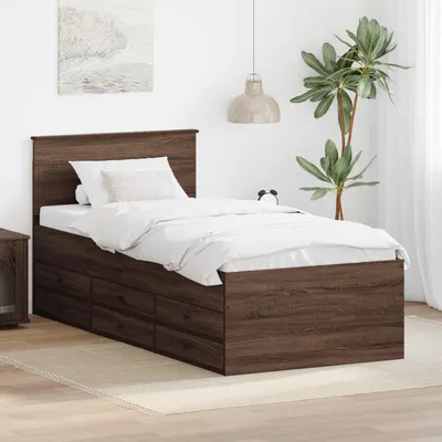 vidaXL Daybed Manual Stejar maro și negru 75 x 190 cm Lemn prelucrat