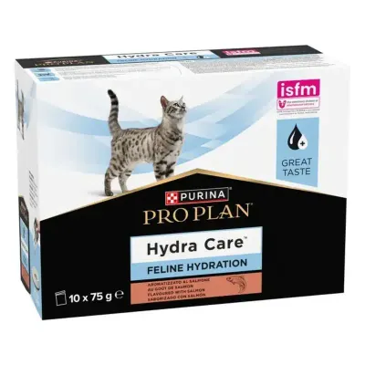 Set 10 buc x 75 gr Hrana umeda pentru pisici Purina Pro Plan Hydra Care cu somon