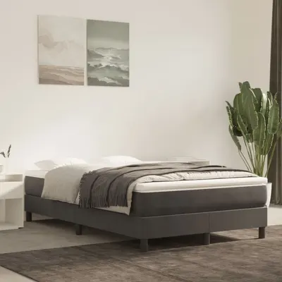 vidaXL Cadru de pat cu arcuri, gri închis, 120x200 cm, catifea