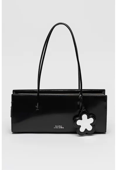 Geanta satchel din piele cu bareta de umar The Glam Mirror - Negru