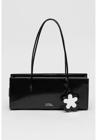 Geanta satchel din piele cu bareta de umar The Glam Mirror - Negru
