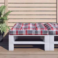 vidaXL Pernă de paleți, roșu carouri, 80x80x12 cm, material textil