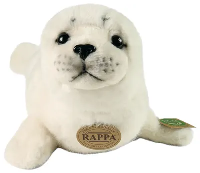 Jucărie de pluș Rappa Prieteni eco -Sigiliu alb, 30 cm