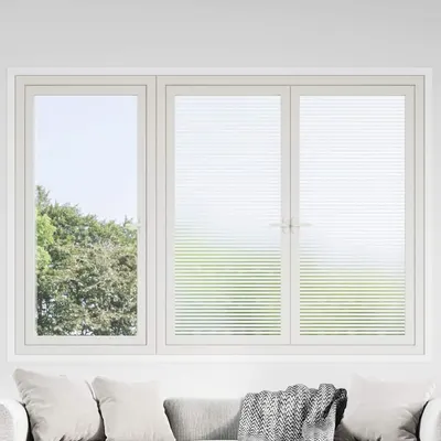 vidaXL Folie fereastră, design sablat cu dungi, 0,9 x 50 m, PVC