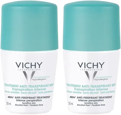 Vichy Deo Set - Deodorant antiperspirant roll-on, cu parfum, 2 x 50 ml