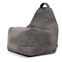 Fotoliu bean bag gri închis cu tapițerie din catifea reiată Play Amuse – SLOWDOWN