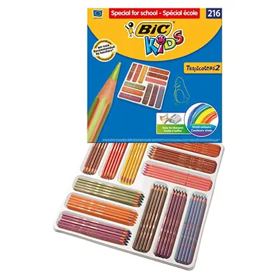 Creioane color 216buc/set, 175mm, Bic Tropicolors