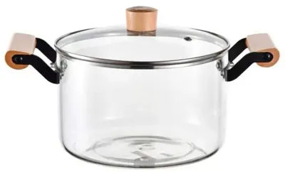 Oală de sticlă Morello - Crystal, 3.5 l, cu mânere din lemn