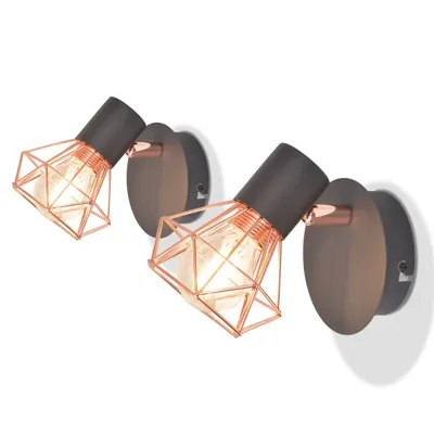 Gossi lampi de perete, 2 buc, cu 2 becuri led cu filament 8 w