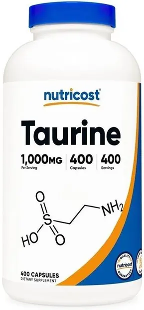 Taurine, 1000 mg, 400 capsule, Nutricost