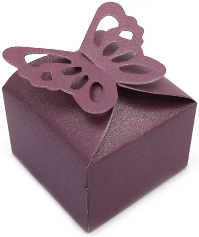 Cutie pliabilă din carton Em Art. art - Fluture, 6 x 6 x 5.5 cm, violet